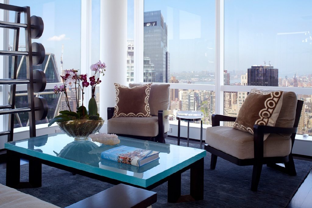 photo of new york city living room with contemporary furnishings and artwork