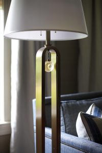 photo of floor lamp with glass bead