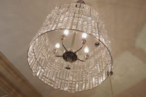 detail photo of glass chandelier
