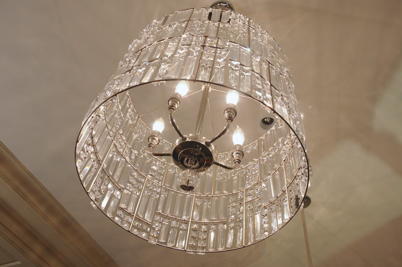 detail photo of glass chandelier